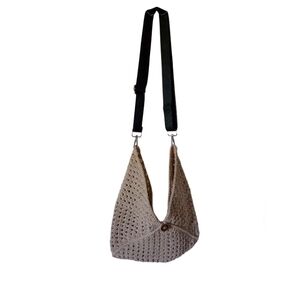 Handcrafted Cream Crochet Shoulder Bag